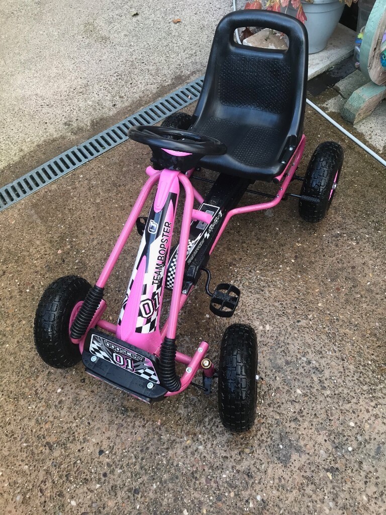 girls pink go kart